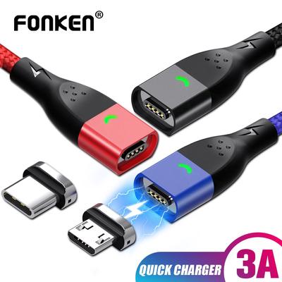 FONKEN Magnetic Cable Type C Cable Micro USB Quick Charge Cord Magnet Fast Charging Data Wire