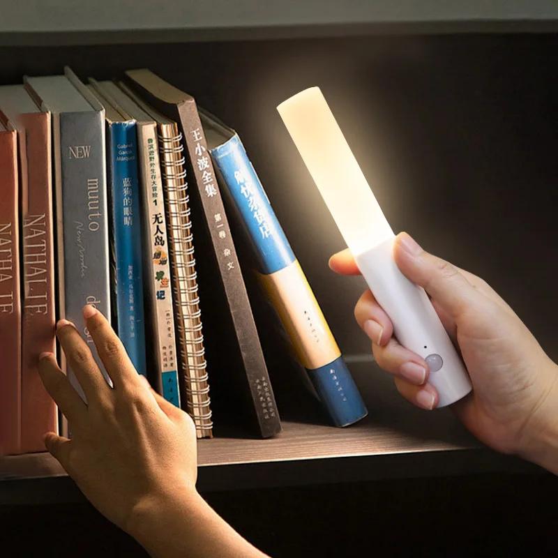 Rechargeable Motion Sensor LED Night Light Wireless Magnetic Induction Wall Lamp For Bedroom Stair Cabinet Kitchen Lighting