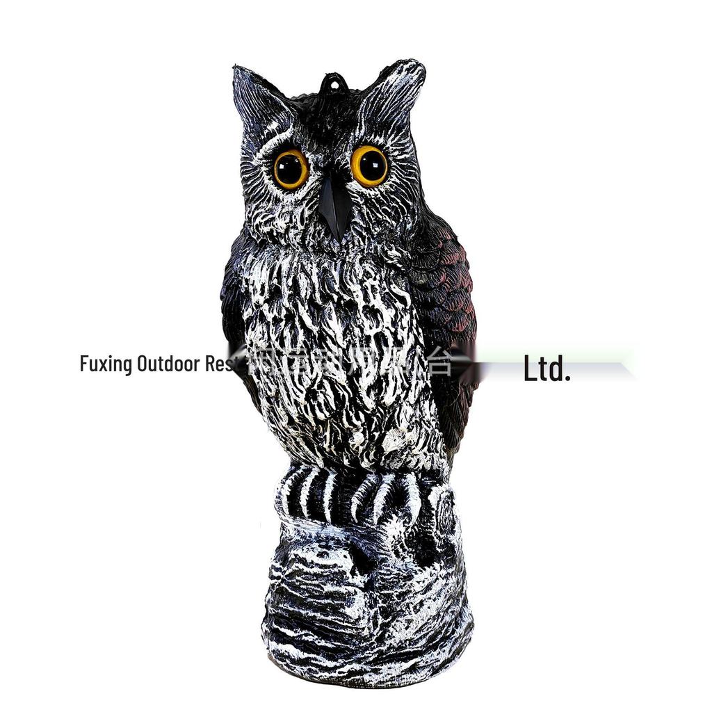 Garden Owl Bird Repellent Ornament - Realistic Head-Turning Design for Outdoor Decoration