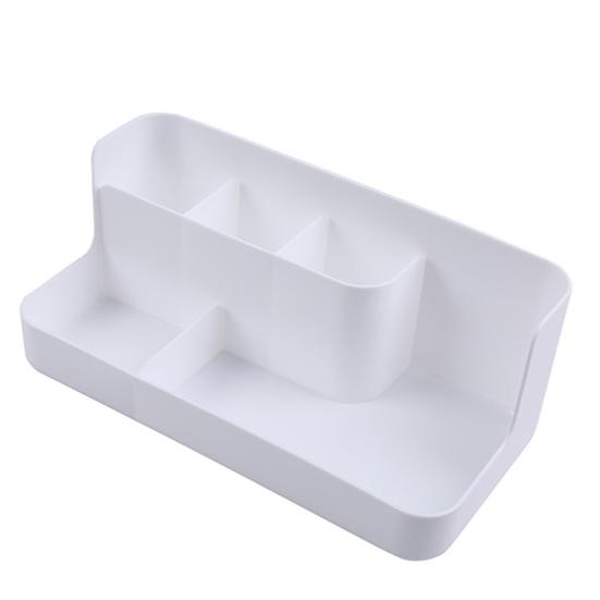 

Пыленепроницаемая косметическая коробка, прочный несущий органайзер для хранения косметики из полипропилена для ухода за кожей для ванной комнаты белый