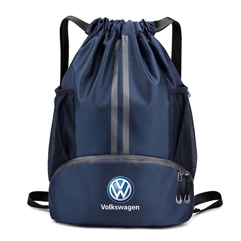 abcd1 Gym Bag Fitness Backpack Women Men Basketball Backpack Outdoor Training Drawstring Sports Knapsack For Volkswagen VW Passat Polo