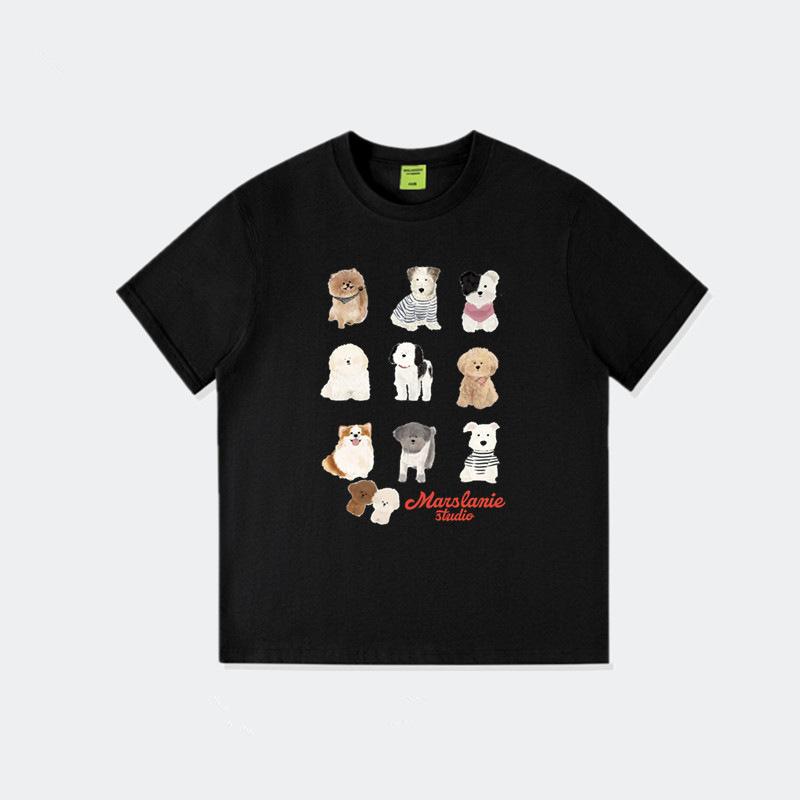 Plus-size plus-size plus-size girl pure cotton American vintage cartoon short-sleeve T-shirt for women, summer design niche and unique short-sleeve to