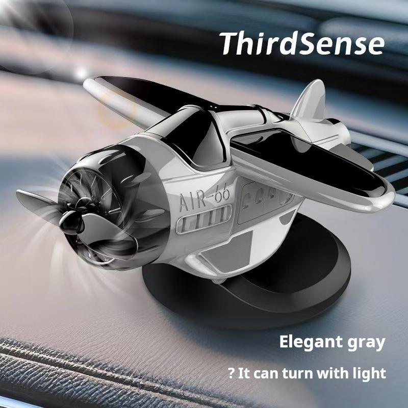 Car Solar Airplane Ornaments 360 Rotary Creative Car Center Console Powered Aircraft Ornaments Car Interior Decor Accessories