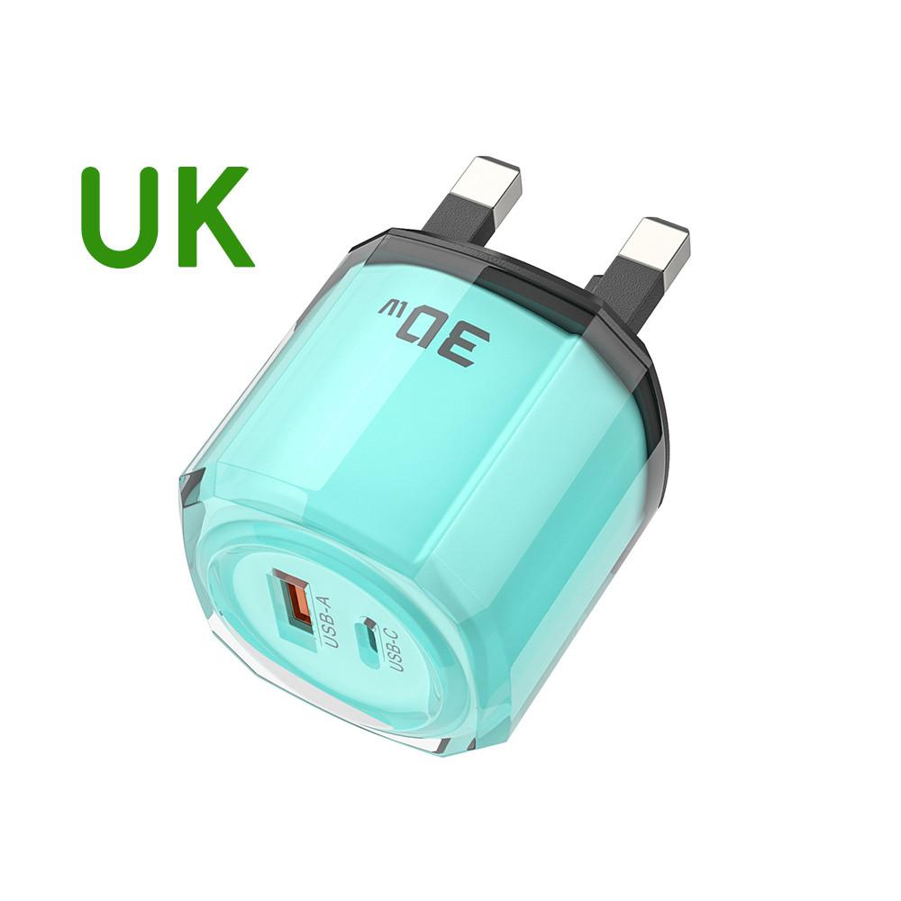 

Fonken 2Ports USB+PD Charger Type C Charger Fast Charging for Phone Samsung Mobile Phone UK Plug Wall Charger синий