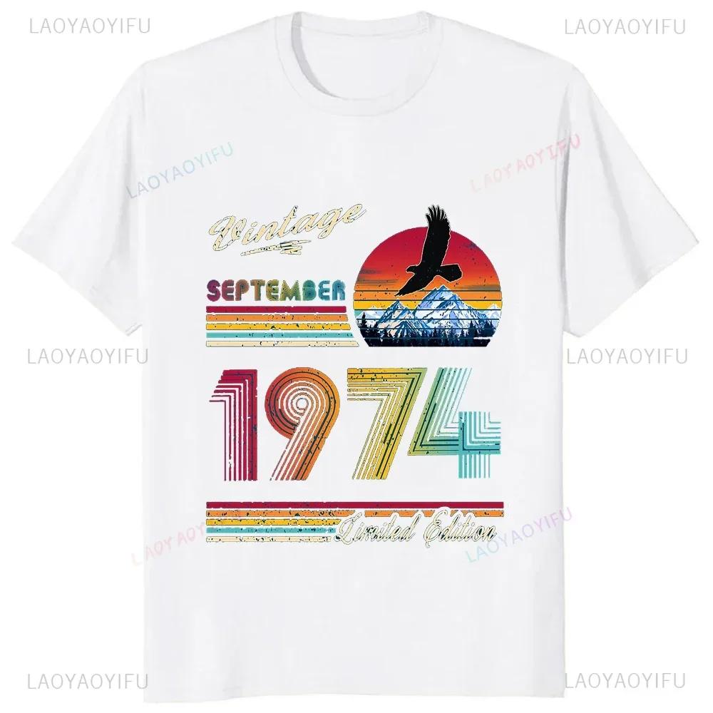 Quote Graphic 50 Years Old Vintage 1974 50th Birthday Men Women T-Shirt Casual Fashion Loose Harajuku Tshirt Hip Hop Summer Tees