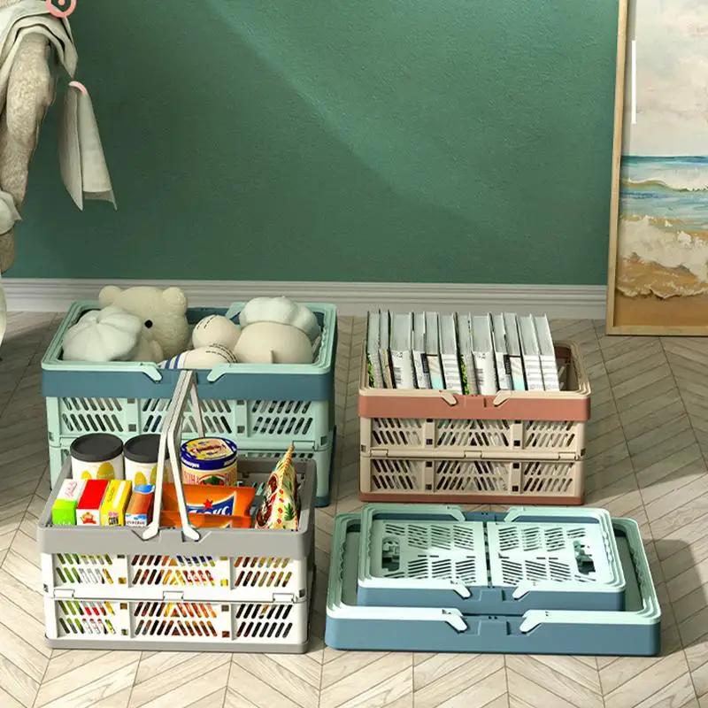 Outdoor Folding Portable Picnic Basket Portable Camping Storage Plastic Frame Large Supermarket Shopping Basket Fire Starter Gym