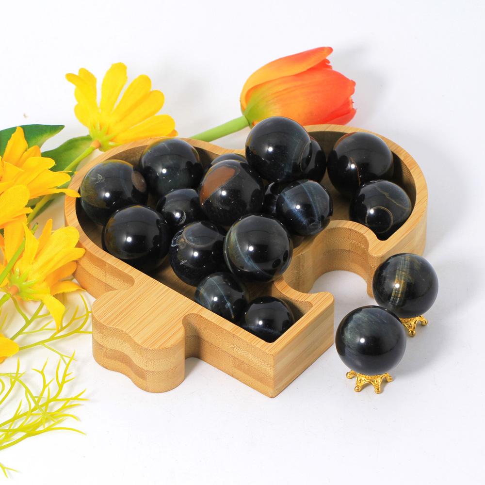 s Natural Tiger s Eye Ball Crystal Healing Stones DIY Blue Tiger s Eye Sphere for Fengshui Ornaments 20-35mm