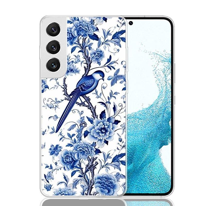 Blue And White Porcelain Phone Case For Samsung Galaxy S26 S25 Edge S24 S23 FE S22 Ultra S21 Plus S20 + Fundas Cover Coque Galax