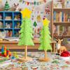 25/32CM Mini Christmas Tree Ornament Fake Rabbit Fur Felt Xmas Tree Table Sign Home Office Holiday Party Desktop Decoration Ornament