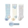 Spring-Autumn Loose-Fit Knee-High Baby Socks: Solid Color, Seamless, Class A, 3D Tube Design for Newborns