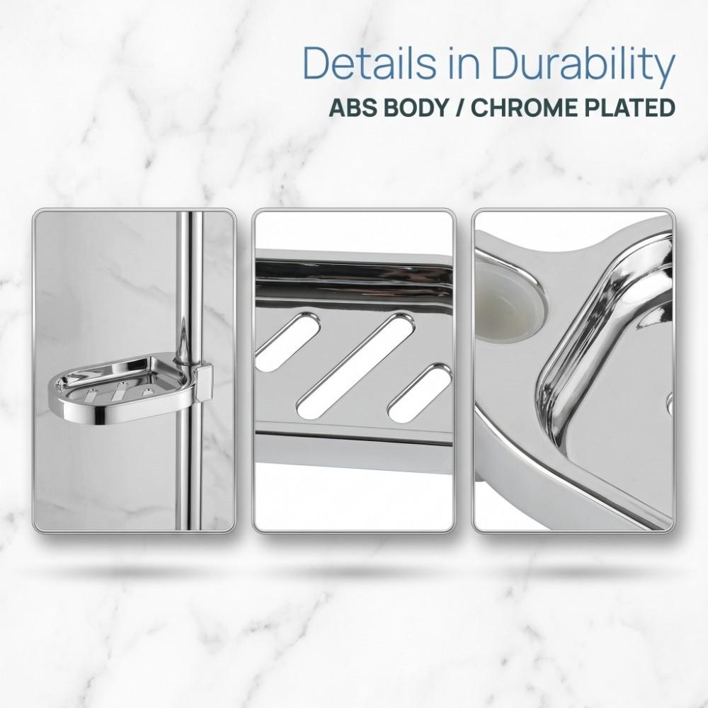 Clip-on Design Soap Holder ABS Soap Tray Shower Rod Soap Dish Bathroom Shower Kitchen Sink