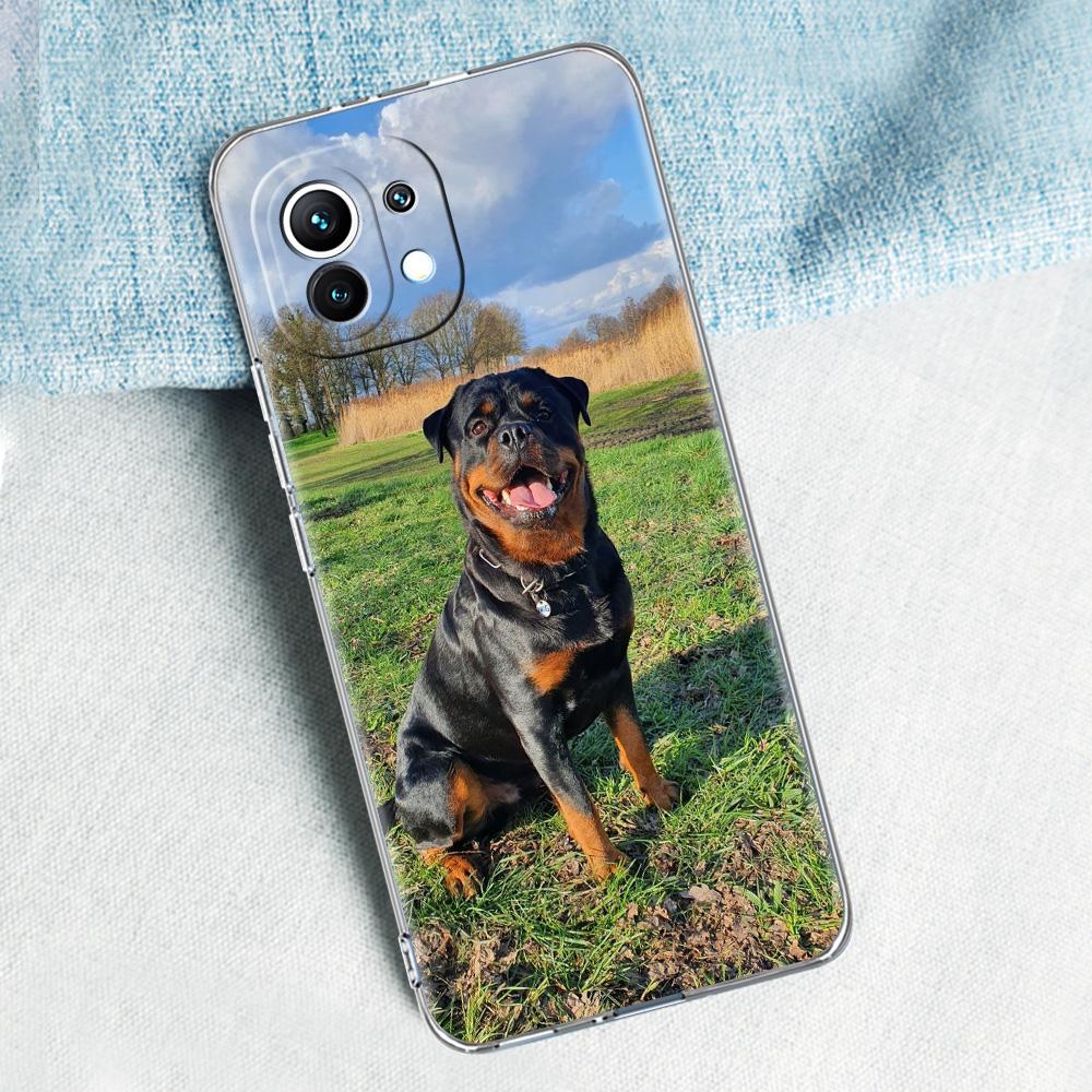 Phone Case For Xiaomi Mi 15 14 13 12 11 Lite 15T 13T 12T Pro Poco X7 X6 X5 Pro 5G X3 NFC F7 F6 F5 Clear Cover Rottweiler Dog