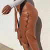 2023 Women Skirt Female Drawstring High Waist Pleated Asymmetrical Outfits Elegant Ladies Solid Bag Hip Clothing