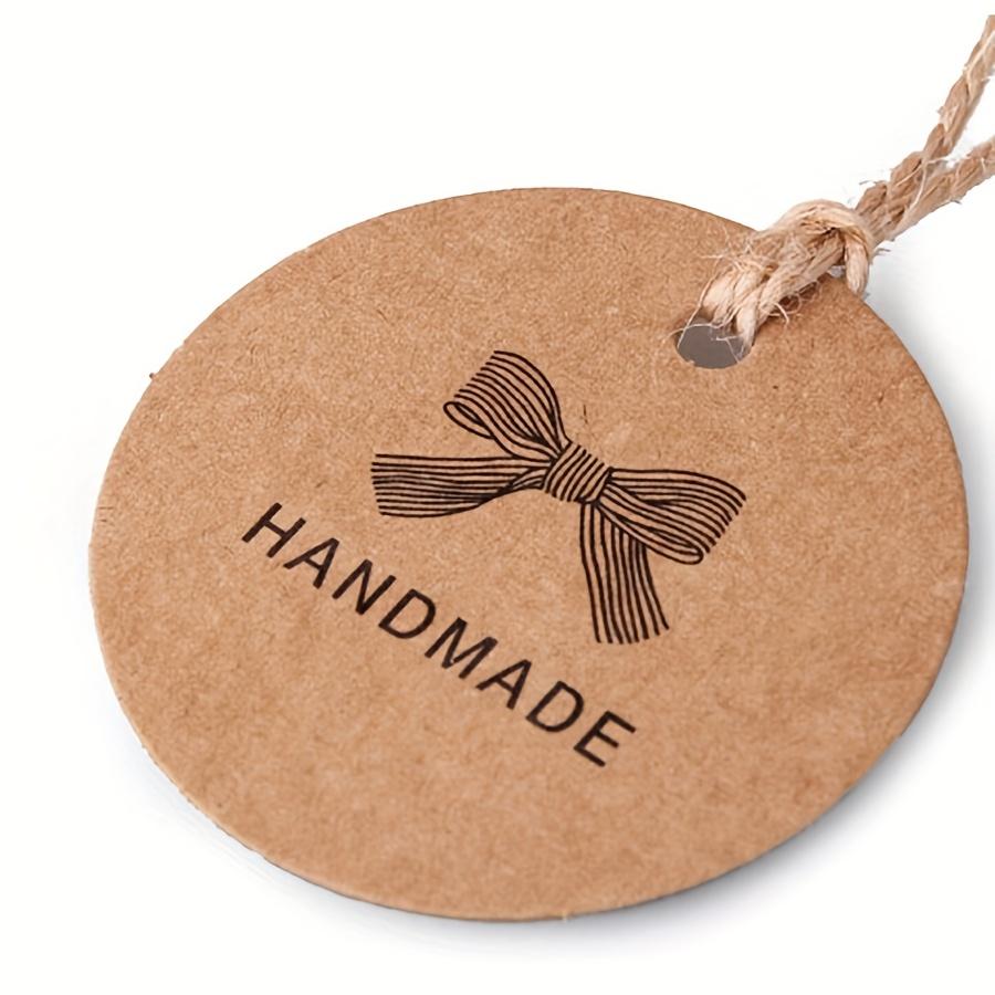 100PCS Round Kraft Paper Tags - 4cm Brown Handmade Gift Tags for DIY Crafts, Weddings & Party Favors ZSY