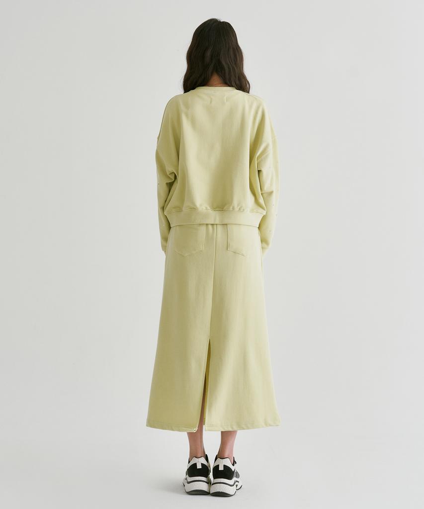 Peulleio Raw Leather Skirt 2 _ Light Green