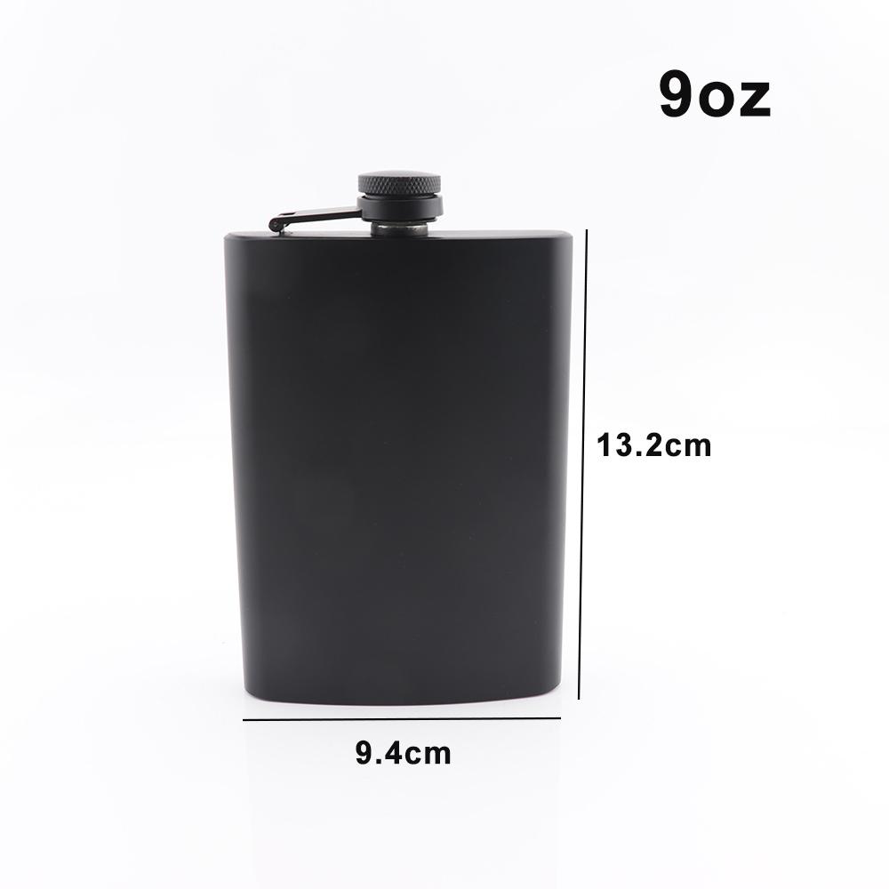 Matte Black Hip Flasks Stainless Steel Liquor Flask for Outdoor Travel Camping Wedding Party 6 7 8 9 10 12 Oz