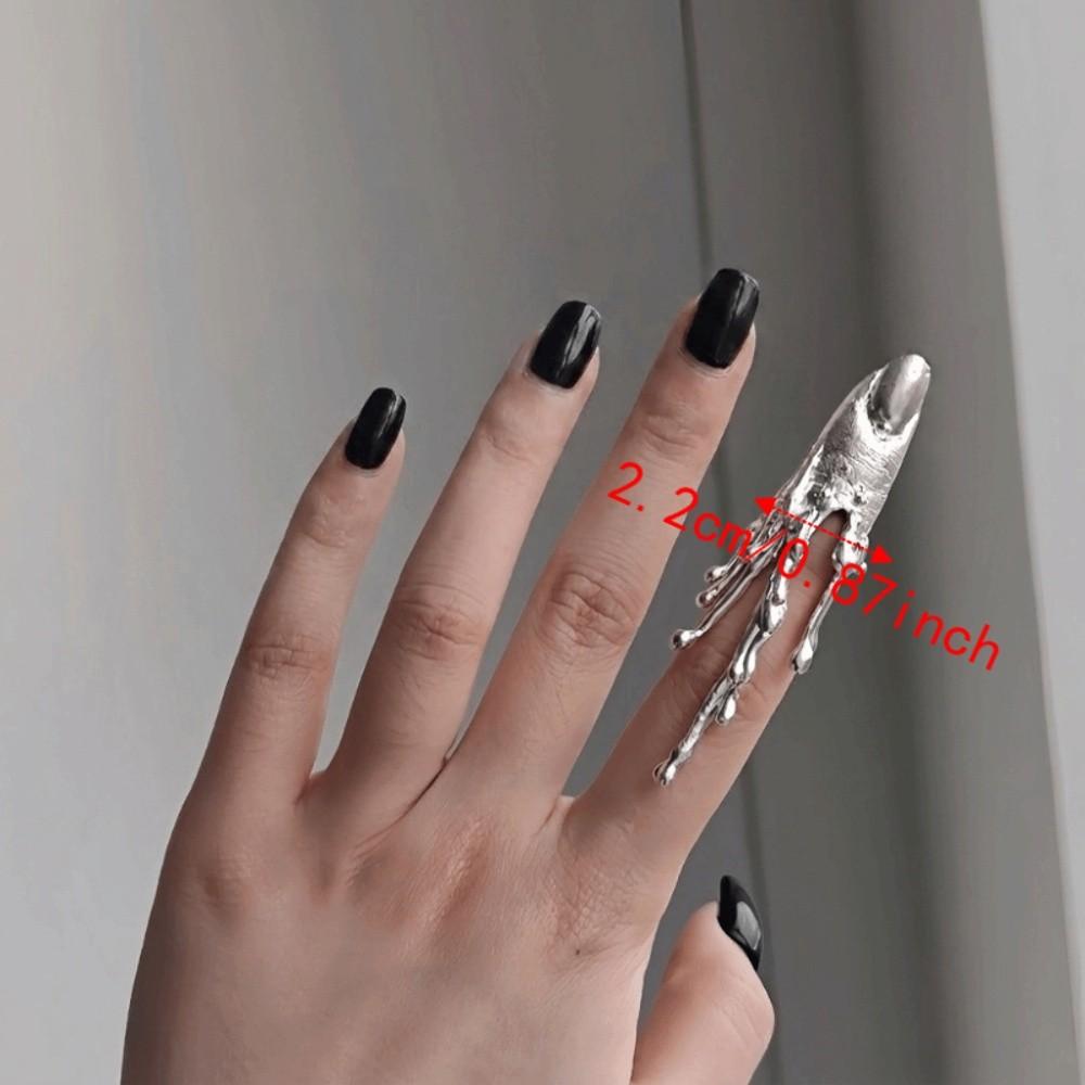 Irregular Texture Nail Sleeve Vintage Armor Ring Unique Lava Drop Ring Vacation