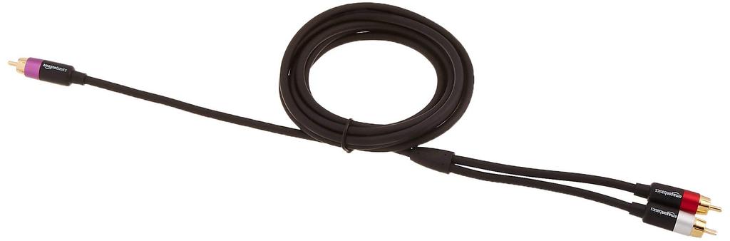 Amazon Basics RCA Audio Cable M RCA Male 2 RCA Black 2.4 (1 - Male)