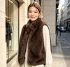 New Imitation Fox Fur Vest Women's Autumn and Winter Stand-up Collar Short Furry Vest Outer Wear Stacked Coat