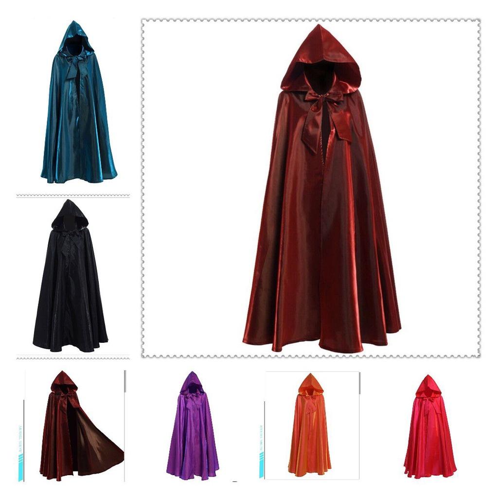 Cloak Halloween Hooded Adult Kids Robe Cape Party Vampire Cosplay Unisex Costume