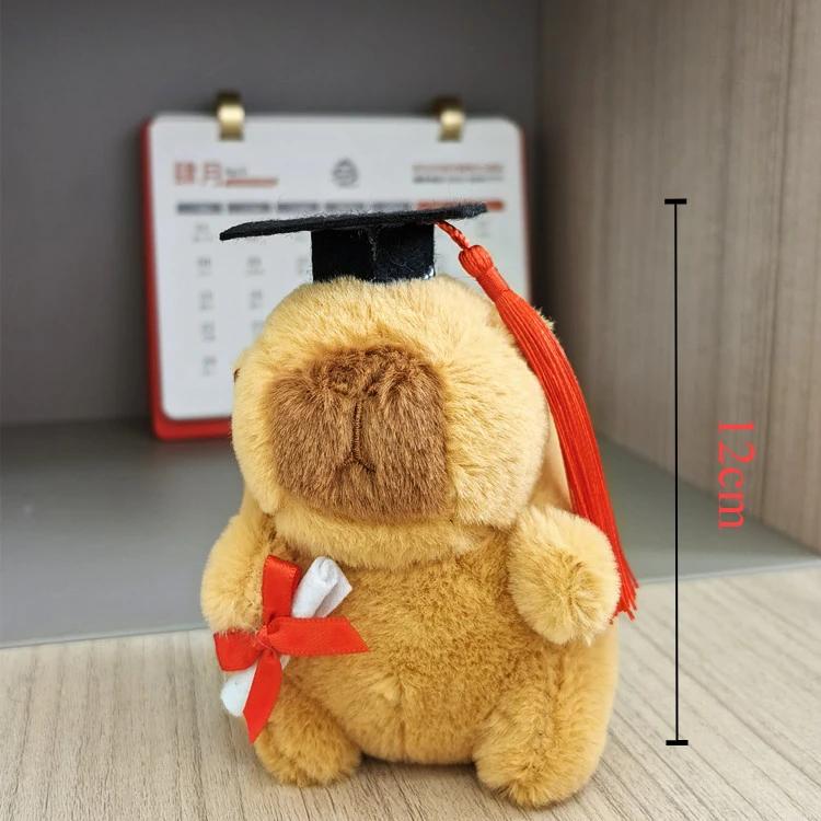 

Graduate Capybara Plush Toy Doctor Hat Graduation Bear Doll Cute Stuffed Animal Plushie Soft Pendant Cartoon Graduation Gift