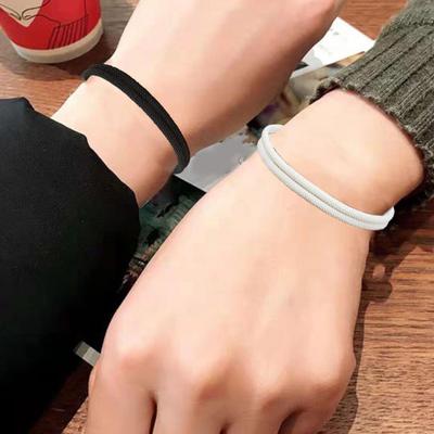 2 ks čierny biely ručne tkaný pár náramkov nastaviteľné lano priateľstvo náramky narodeniny