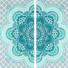 BLESS INTERNATIONAL Beautiful Indian Bohemian Psychedelic Hippie Ombre Window Curtain Panels for Bedroom, Living, Balcony (Green Passion Flower)