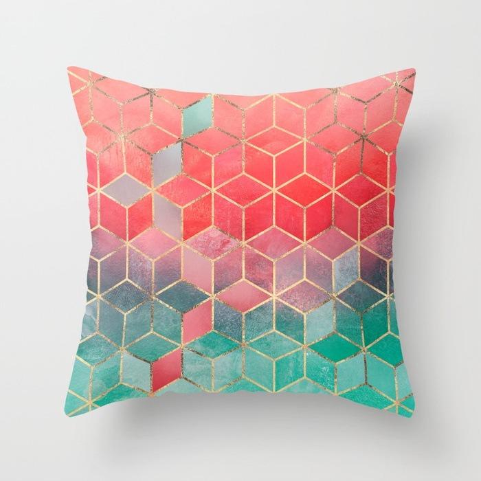 Simple Abstract Geometric Pattern Decorative Pillowcase Living Room Bedroom Square Cushion Pillowcase