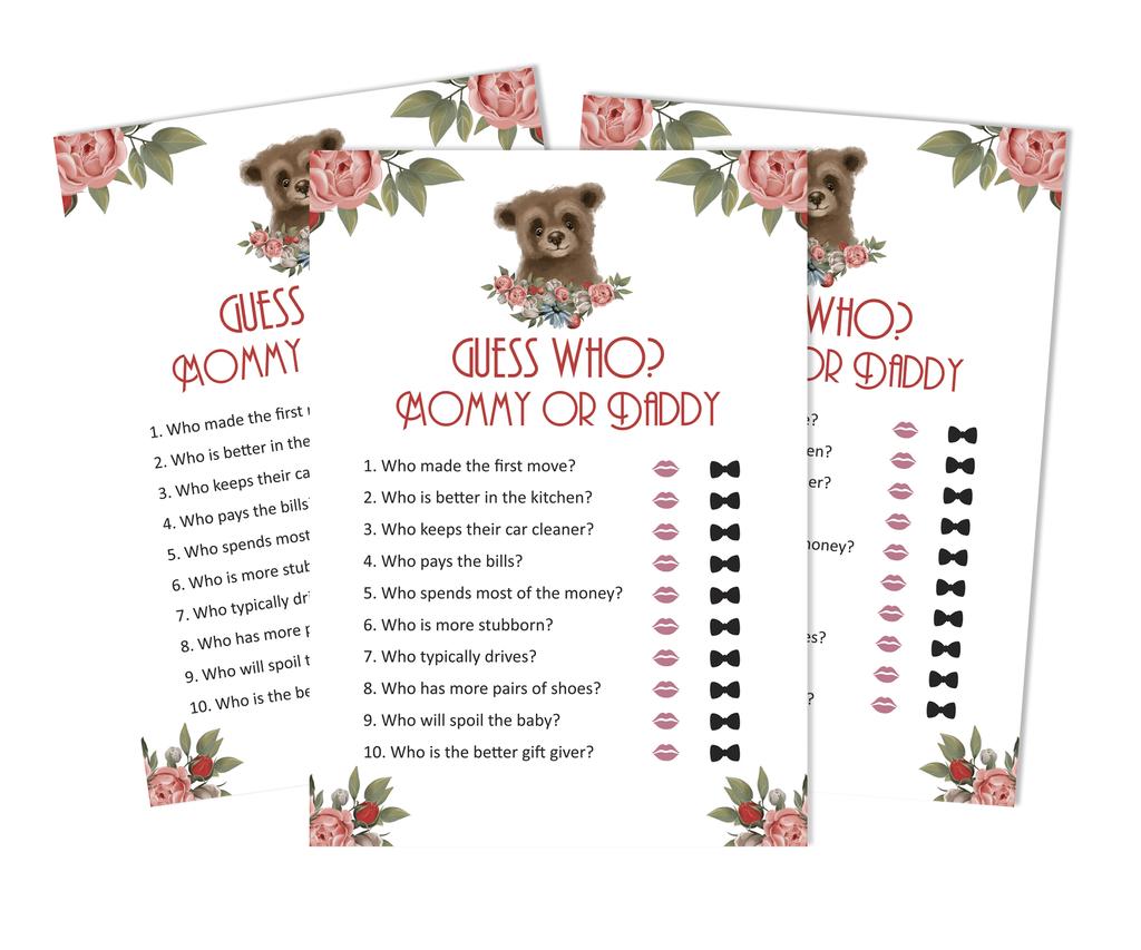 Inkdotpot Baby Shower Game Set Of 50 BabyA  AlphabetA  ABCA  Game Bear Jungle Animals Party