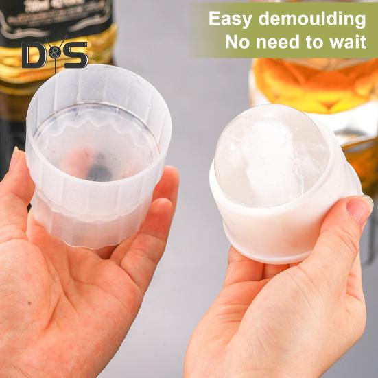 1/4Pcs Ice Mold Sphere Maker Stackable Easy Release Circle Ice Mold with Lids Large Spherical Ice Makers for Whiskey Cocktails Bourbon