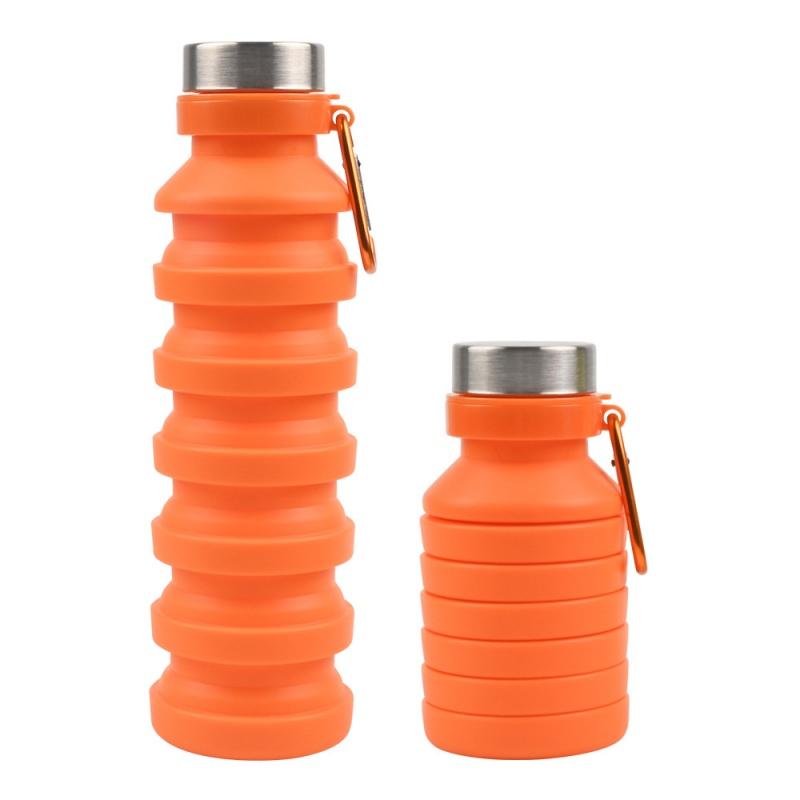 Kreativer Sport-Silikon-Wasserbecher mit Tragegriff, einziehbar, faltbar, tragbar, Silikonbecher für den Außenbereich, praktischer Wasserbecher