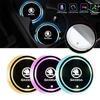 Rkwzn3 2Pcs Car Luminous Coasters Water Cup Mat Holder Car-Styling For Skoda Octavia 2 3 A5 A7 A8 Fabia Karoq Superb Rapid Kamiq Scala