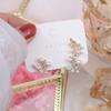 Korea New Fashion Jewelry 14K Real Gold Plating AAA Zircon Butterfly Asymmetric Earring Elegant Pearl Women's Daily Accessories