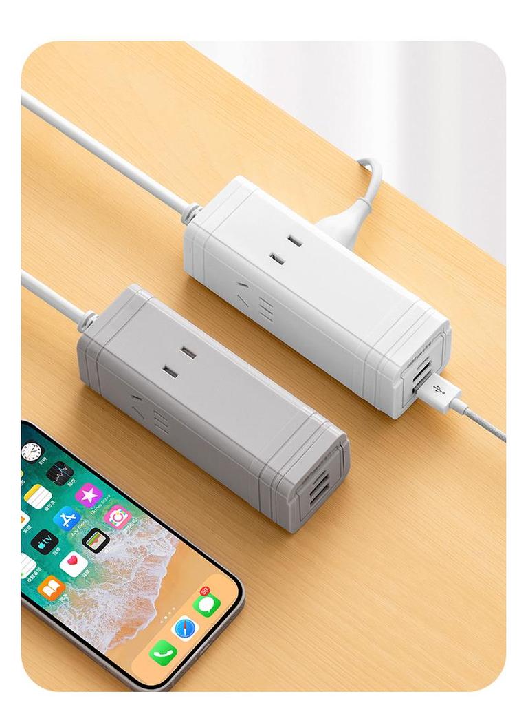 Intelligente rechteckige USB-Reisesteckdosenleiste mit Multifunktionssteckdose für den Heim- und Wohnheimsgebrauch