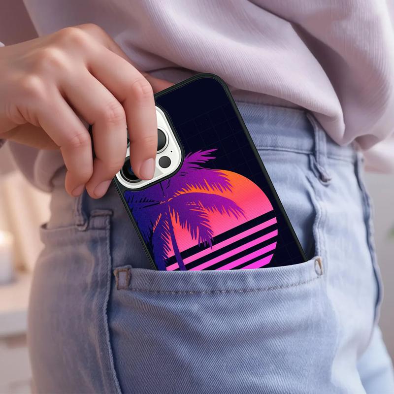 Synthwave 80's Retro Neon vaporwave Phone Case For iPhone 17 Air 15 16e 14 13 Pro Max Coque 12 11 Pro Max PLUS cover