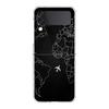 Phone Cover For Samsung Galaxy Z Flip 6 5 4 Case Transparent For Samsung Z Flip 3 Hard PC Shell Travel-Inspired Airplane Route