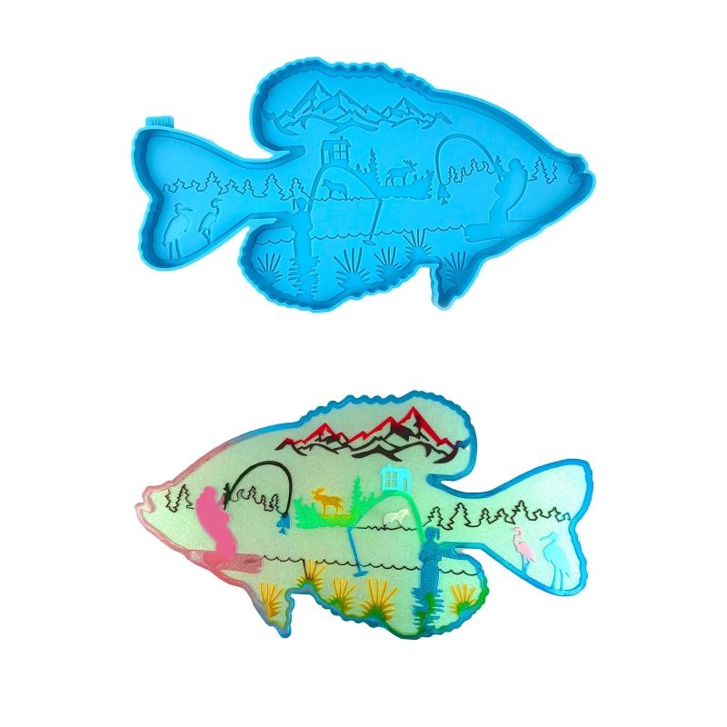 Father's Day Fishing Pendant Decor Silicone Mold Epoxy Resin Casting Jewelry Tool Making Diy Craft Home Decoration