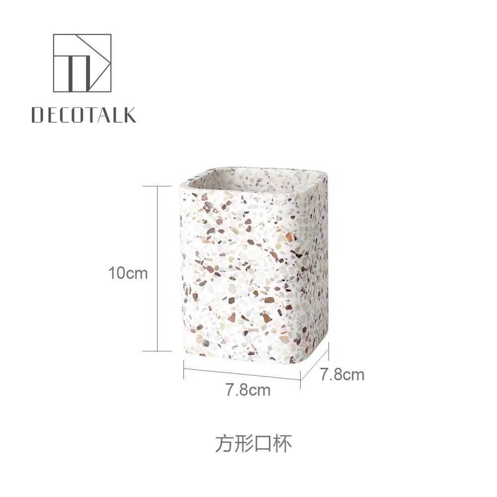 1pc Terrazzo Bathroom Toiletries Toothbrush Cup Soap Dish Lotion Bottle Storage Tray Toothbrush Holder Bathroom Accessories