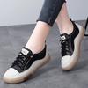 Fashion Leather white shoes women's 2025 spring and autumn flat casual shoes Korean version hollow sports shoes