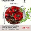 Red Poppy Metal Wall Art 2D Aluminum Sign Office Decor Home Bar Cafe
