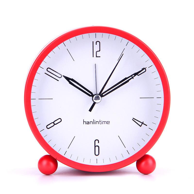 

Simple and Creative Home 3-inch Round Metal Desk Clock, Fashionable Silent Alarm Clock for Children and Students