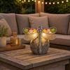 Automatic Dusk to Dawn Light Solar Powered Dragonfly Garden Light, Statue Decorative Courtyard Lamp, LED for Yard Patio Warm