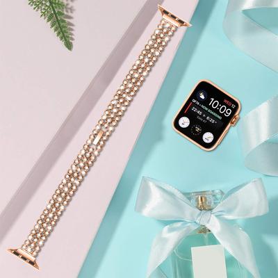 Rhinestone Strap for Apple Watch Series 10 46mm/Ultra 2/Ultra 49mm/9 8 7 45mm/SE (2023) SE (2022) SE 6 5 4 44mm/3 2 1 42mm Zinc Alloy Band