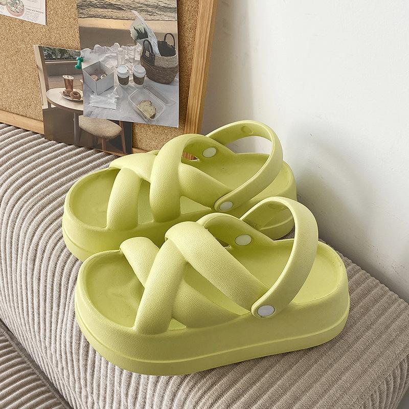 2025 Nové Unikátní Dámské Sandály s Tlustou Podrážkou s Měkkou Podrážkou Ležérní Římské Multifunkční Sandály s Kříženými Pásky Venkovní Plážová Obuv