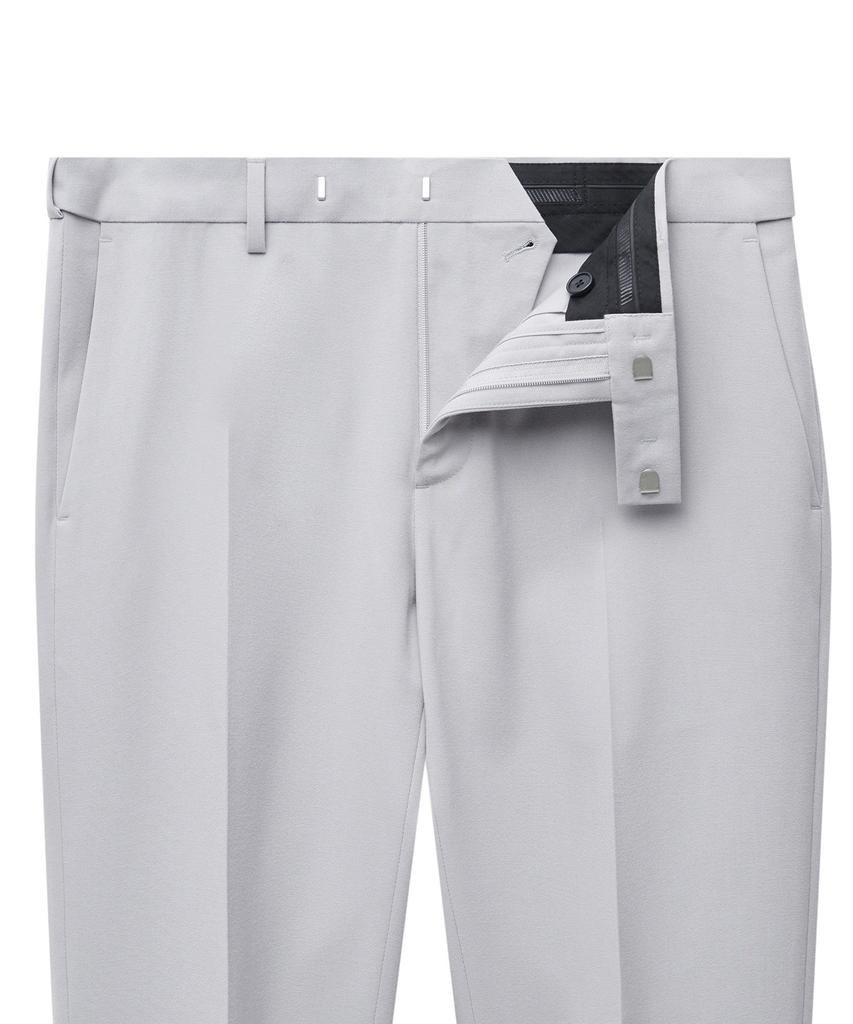 Musinsa Standard Lightweight Skinny Hidden Elastic Waist Crop Slacks [Light Gray]