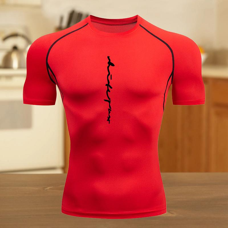 

Мужская летняя спортивная компрессионная футболка для тренировок, дышащая, быстросохнущая, высокоэластичная, с коротким рукавом и ярким графическим принтом, для спортзала XXXL