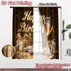 2pcs, 2D FLAT PRINTING Curtains (Without Rod) Birthday Elegance Fashionable Popular Curtains 100% Polyester Curtains Versatile