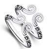 Open Ring Black Gold Tight Hoop Retro Engraved Cloud Pattern Couple Rings Journey To the West Jewelry