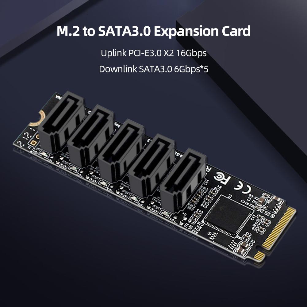M.2 M-Key PCI Express To SATA 3.0 Expansion Card Adapter Support for  OS/Windows /Linux Converter Card Support PM Function