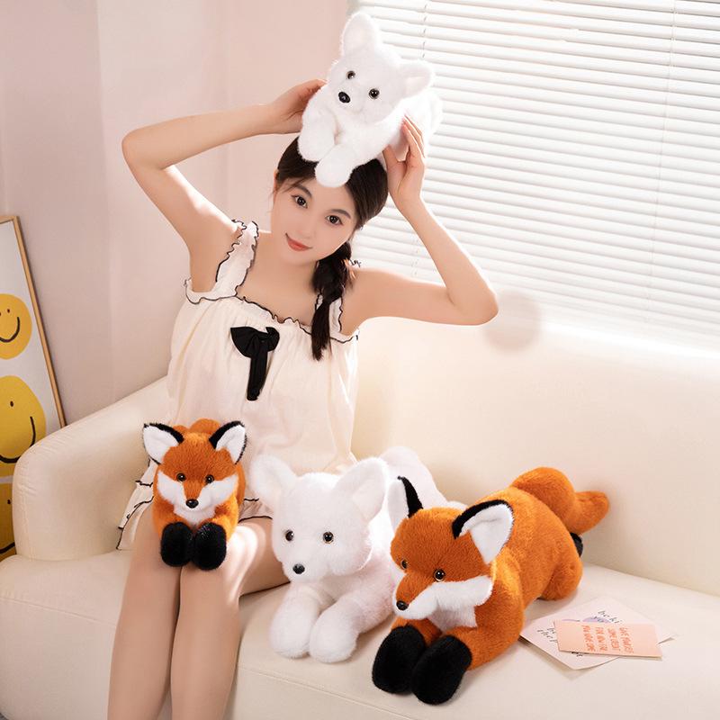 Cartoon Lying Down Little Fox Doll Plush Toy White Fox Doll Girl Company Soothing Doll